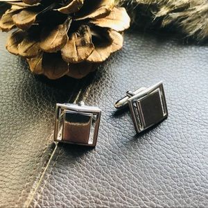 Vintage men’s Swank silver plated square cuff links